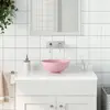 Image de vidaXL Lavabo de salle de bain Céramique Rose mat Rond