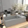 Image de vidaXL Lavabo de salle de bain avec trop-plein Céramique Gris clair