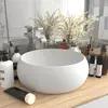Image de vidaXL Lavabo rond de luxe Blanc mat 40x15 cm Céramique