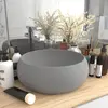 Image de vidaXL Lavabo rond de luxe Gris clair mat 40x15 cm Céramique