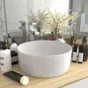 Image de vidaXL Lavabo rond de luxe Blanc mat 40x15 cm Céramique