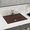 Image de vidaXL Lavabo avec trou de robinet Marron foncé mat 60x46 cm Céramique