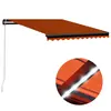 Image de vidaXL Auvent manuel rétractable avec LED 350x250 cm Orange et marron