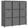 Image de vidaXL Étagère à 9 cubes avec boîtes Gris 103x30x107,5 cm Tissu