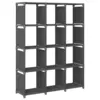 Image de vidaXL Étagère d'affichage 12 cubes Gris 103x30x141 cm Tissu