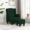 Image de vidaXL Fauteuil avec repose-pied Vert foncé Tissu