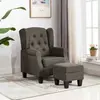 Image de vidaXL Fauteuil avec repose-pied Taupe Tissu
