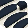 Image de vidaXL Tapis d'escalier autocollants 15 pièces 65 x 21 x 4 cm Bleu marine Demi-rond Grand