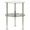 Image de vidaXL Table 2 niveaux Transparent et noir 38x38x50cm Verre trempé