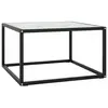 Image de vidaXL Table basse Noir avec verre marbre blanc 60x60x35 cm
