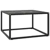 Image de vidaXL Table basse Noir avec verre marbre noir 60x60x35 cm