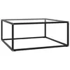 Image de vidaXL Table basse Noir avec verre trempé 80x80x35 cm