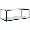 Image de vidaXL Table basse Blanc 100x50x35 cm Verre trempé