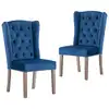 Image de vidaXL Chaises à manger lot de 2 Bleu Velours