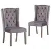 Image de vidaXL Chaises à manger lot de 2 gris velours