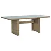Image de vidaXL Table à manger Marron 200x100x74 cm Verre et résine tressée