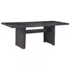 Image de vidaXL Table à manger Noir 200x100x74 cm Verre et résine tressée