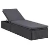 Image de vidaXL Chaise longue Résine tressée Noir et gris foncé