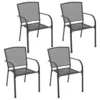 Image de vidaXL Chaises d'extérieur lot de 4 Design maillé Anthracite Acier