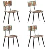 Image de vidaXL Chaises à manger lot de 4 bois de récupération solide