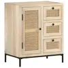 Image de vidaXL Buffet 60x35x70 cm Bois de manguier massif et canne naturelle