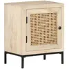 Image de vidaXL Table de chevet 40x30x50 cm Bois de manguier et canne naturelle