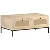 Image de vidaXL Table basse 90x50x37 cm Bois de manguier et canne naturelle