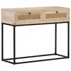 Image de vidaXL Table console 100x35x76 cm Bois de manguier et canne naturelle