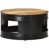Image de vidaXL Table basse Noir 68x68x36 cm Bois massif de manguier brut