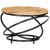 Image de vidaXL Table basse Noir 60x60x40 cm Bois massif de manguier brut