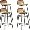 Image de vidaXL Chaises de bar lot de 4 bois de manguier solide