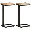 Image de vidaXL Tables d'appoint 2 pcs 31,5x24,5x64,5 cm Bois de récupération