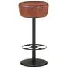 Image de vidaXL Tabouret de bar Marron Cuir véritable