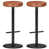Image de vidaXL Tabourets de bar lot de 2 marron cuir véritable