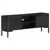 Image de vidaXL Meuble TV Noir 115x30x46 cm Bois massif de manguier