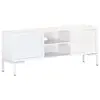 Image de vidaXL Meuble TV Blanc 115x30x46 cm Bois massif de manguier
