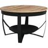 Image de vidaXL Table basse Ø68x43 cm Bois de manguier brut