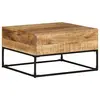Image de vidaXL Table basse 68x68x41 cm Bois de manguier brut