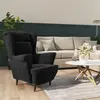 Image de vidaXL Fauteuil noir velours