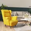 Image de vidaXL Fauteuil jaune moutarde velours