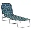 Image de vidaXL Chaise longue pliable acier et tissu motif de feuilles