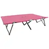 Image de vidaXL Chaise longue pliable 2 places rose acier