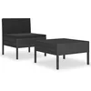 Image de Salon de jardin 2 pcs avec coussins Résine tressée Noir