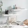 Image de vidaXL Étagère murale flottante 2 pcs Blanc brillant 60x23,5x3,8cm MDF