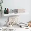 Image de vidaXL Étagère murale flottante Blanc brillant 80x23,5x3,8 cm MDF