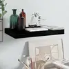 Image de vidaXL Étagère murale flottante Noir brillant 40x23x3,8 cm MDF