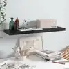 Image de vidaXL Étagère murale flottante Noir brillant 80x23,5x3,8 cm MDF