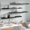 Image de vidaXL Étagère murale flottante 4 pcs Noir brillant 120x23,5x3,8cm MDF