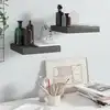 Image de vidaXL Étagère murale flottante 2 pcs Gris brillant 23x23,5x3,8 cm MDF
