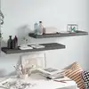 Image de vidaXL Étagère murale flottante 2 pcs Gris brillant 80x23,5x3,8 cm MDF